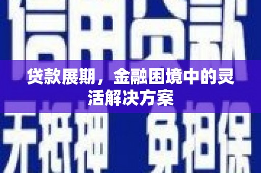 和田市贷款展期，金融困境中的灵活解决方案