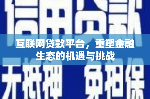 和田市互联网贷款平台，重塑金融生态的机遇与挑战