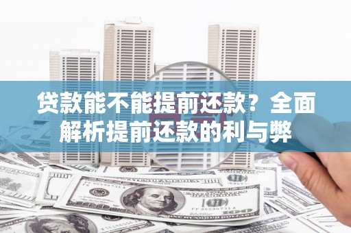 和田市贷款能不能提前还款？全面解析提前还款的利与弊