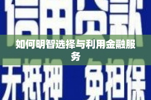 和田市如何明智选择与利用金融服务