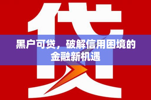 和田市黑户可贷，破解信用困境的金融新机遇